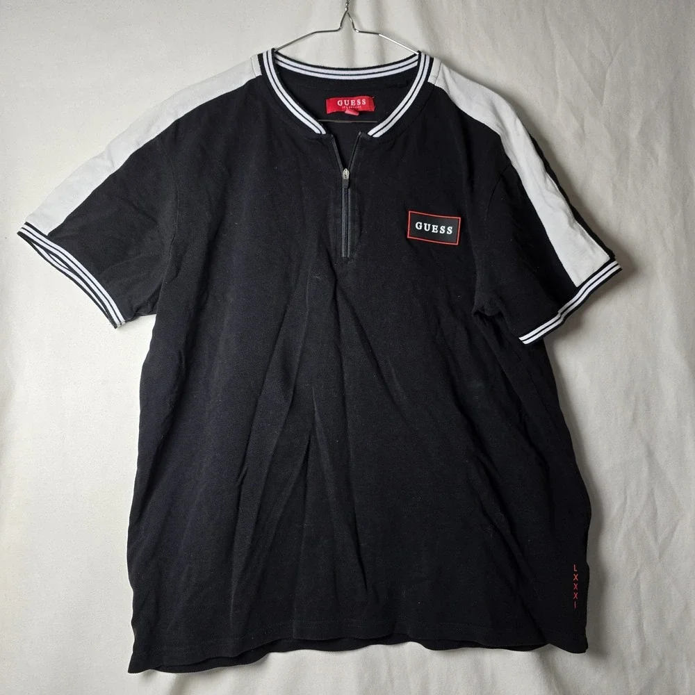 Guess Mens Shirt Black White Sz Large‎ - Picture 2 of 6